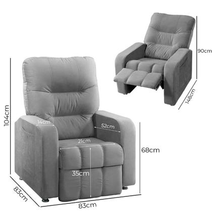 Imagem de Poltrona do Papai Reclinável Maldivas Suede Cinza Speciale Home