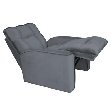 Imagem de Poltrona do Papai Reclinável Manual Comfort Veludo Cinza - Montanaris Decor