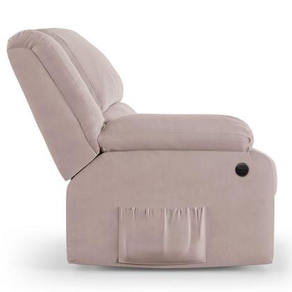 Imagem de Poltrona Do Papai Reclinável Melim Power Elétrica Massagem Veludo Fh1 - D'rossi Cor Rose
