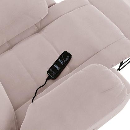 Imagem de Poltrona Do Papai Reclinável Melim Power Elétrica Massagem Veludo Fh1 - D'rossi Cor Rose