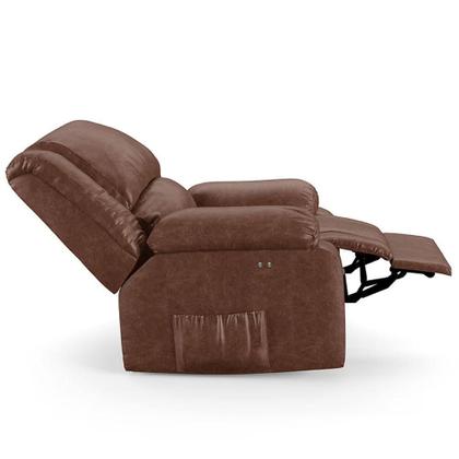 Imagem de Poltrona Do Papai Reclinável Melim Power Touch Massagem Pu Brilho Fh1 - D'rossi Cor Marrom