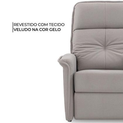 Imagem de Poltrona do Papai Reclinável Motorizada Herval Verona, Veludo Gelo