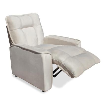 Imagem de Poltrona do Papai Reclinável para Descanso Veludo Bege