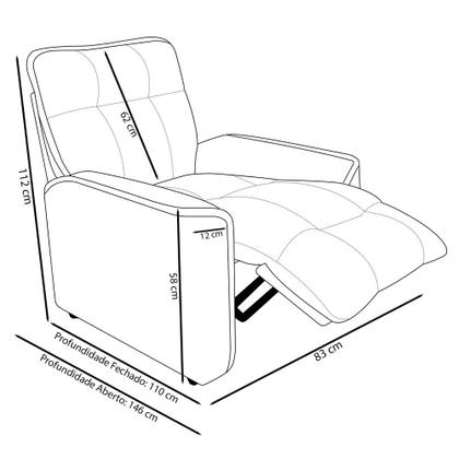 Imagem de Poltrona do Papai Reclinável para Descanso Veludo Bege
