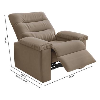 Imagem de Poltrona do Papai Reclinável para Sala Besthouse Onix Pop Veludo Capuccino
