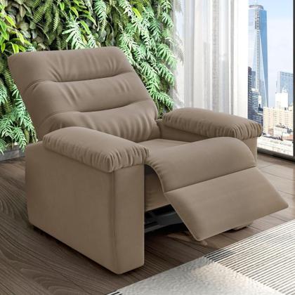 Imagem de Poltrona do Papai Reclinável para Sala Besthouse Onix Pop Veludo Capuccino