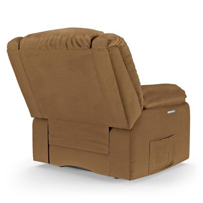 Imagem de Poltrona do Papai Reclinável Pietra Elétrica LED Massagem FH9 PU Caramelo - Mpozenato
