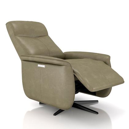 Imagem de Poltrona do Papai Reclinável Power Elétrica Anakin Base Estrela Giratória USB Couro Capuccino G76 - Gran Belo