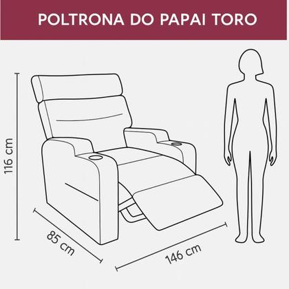 Imagem de Poltrona do Papai Reclinável Premium Com porta copos e porta controle Toro Matrix