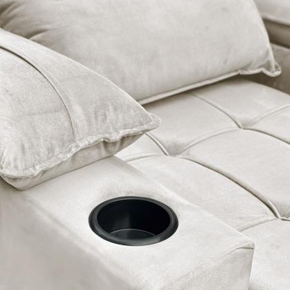 Imagem de Poltrona do Papai Reclinável Retrátil Bonari Veludo Bege - Loja Sheep