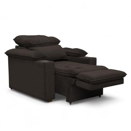 Imagem de Poltrona do Papai Reclinável Retrátil Bonari Veludo Marrom - Loja Sheep