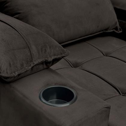 Imagem de Poltrona do Papai Reclinável Retrátil Bonari Veludo Marrom - Loja Sheep