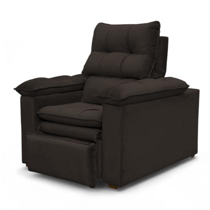 Imagem de Poltrona do Papai Reclinável Retrátil Bonari Veludo Marrom - Loja Sheep