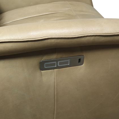 Imagem de Poltrona do Papai Reclinável Retrátil Botão Elétrica Conde Giratória USB Couro Capuccino G76 - Gran Belo