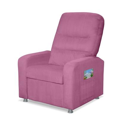 Imagem de Poltrona do Papai reclinavél Suede Rosê -CASA DA POLTRONA 