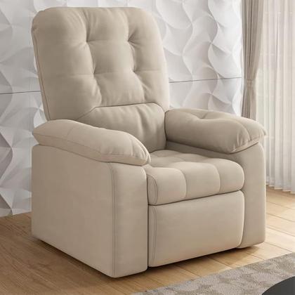 Poltrona Do Papai Reclinável Suede Veludo Estoril Capuccino - Besthouse Imagem de Poltrona Do Papai Reclinável Suede Veludo Estoril Capuccino