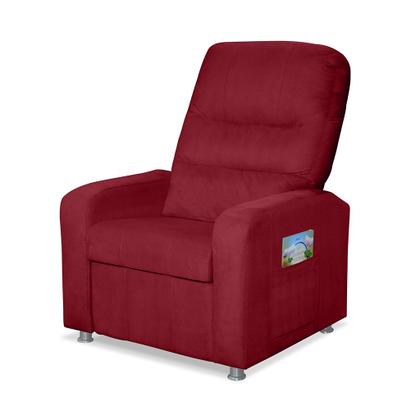 Imagem de Poltrona do Papai reclinavél Suede vermelho  -Casa da Poltrona 