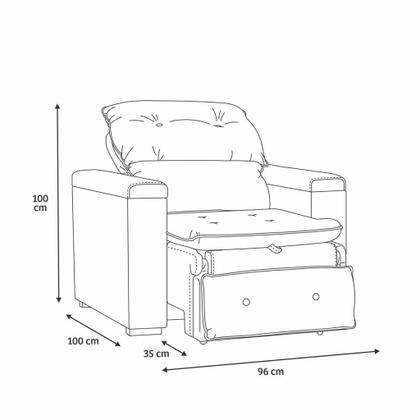 Imagem de Poltrona do Papai Retrátil Reclinável Linho Fino Bege Conforto Larbelle