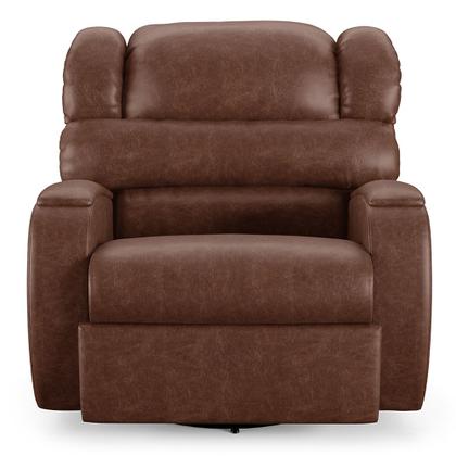 Imagem de Poltrona do Papai Sala de Cinema Reclinável Kylie Glider Manual Giratória Massagem USB PU Marrom Brilho G23