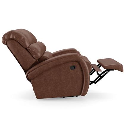 Imagem de Poltrona do Papai Sala de Cinema Reclinável Kylie Glider Manual Giratória Massagem USB PU Marrom Brilho G23