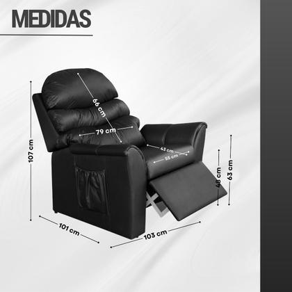 Poltrona do Papai/Vovô Reclinavel Ayla TOP SOFAS em material sintético Preto - Art Estofados Imagem de Poltrona do Papai/Vovô Reclinavel Ayla TOP SOFAS em material sintético Preto