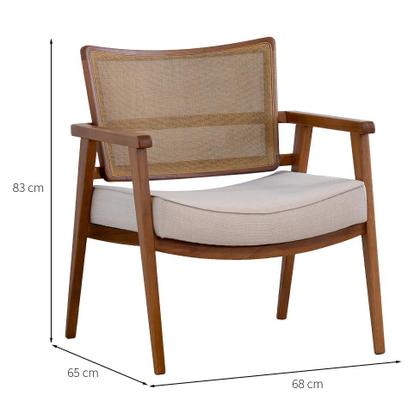 Imagem de Poltrona Dunas Encosto Tela Algodão Bege e Amêndoa