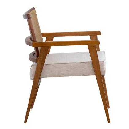 Imagem de Poltrona Dunas Encosto Tela Algodão Bege e Amêndoa