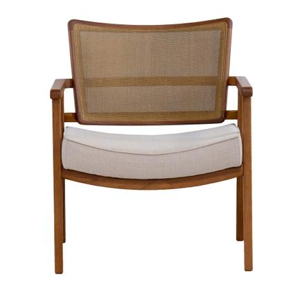 Imagem de Poltrona Dunas Encosto Tela Algodão Bege e Amêndoa