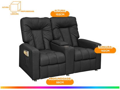Imagem de Poltrona Dupla Reclinável para Cinema Jetta MX8 Corano Preto E-281 - Matrix