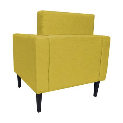 Imagem de Poltrona Estofada Para Quarto Closet Leticia Slim Suede Mostarda - LM DECOR