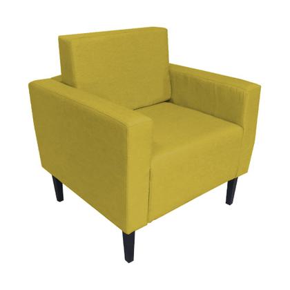 Imagem de Poltrona Estofada Para Quarto Closet Leticia Slim Suede Mostarda - LM DECOR