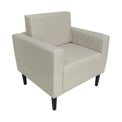 Imagem de Poltrona Estofada Para Sala de Espera Leticia Slim Corano Bege - LM DECOR