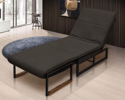 Imagem de Poltrona Estofada Reclinável Versat Retrátil Cama Chaise Puff Clínica Descanso Estilo Industrial Sala Casa Acampamento Quarto Visita Leitura Repouso