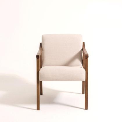 Imagem de Poltrona Flávia I Bege e Nogueira