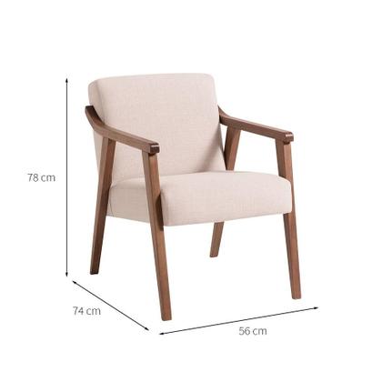 Imagem de Poltrona Flávia I Bege e Nogueira