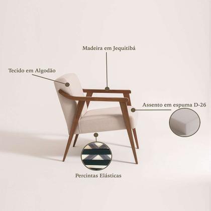 Poltrona Flávia I Bege e Nogueira - Volttoni Imagem de Poltrona Flávia I Bege e Nogueira