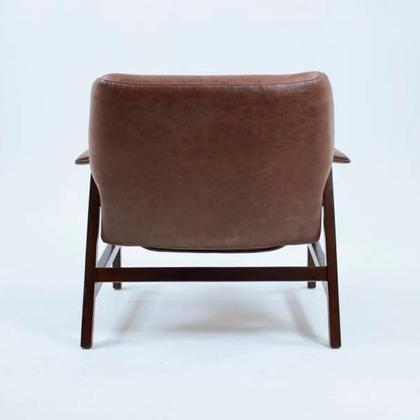 Imagem de Poltrona Frattini Base Mel em material ecológico ou Natural e Tecido Várias Cores - Datelli Design