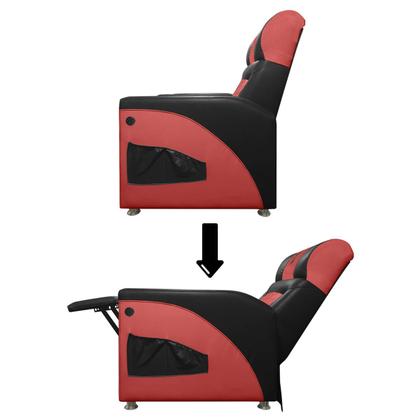 Imagem de Poltrona Gamer Streamer Sparta com Carregador USB material sintético Preto/Vermelho SOFA STORE