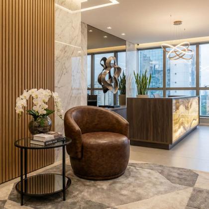 Imagem de Poltrona Giratória Decorativa Sala Estar Orgânica Beatriz material sintético Wisk - Montanaris Decor