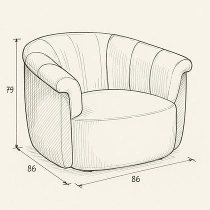 Imagem de Poltrona Giratoria Orgânica Elegante Confortavel Redonda Anatomica Sala Quarto Recepção Linho Verde material sintético Caramelo Premiun Luxo Marselha