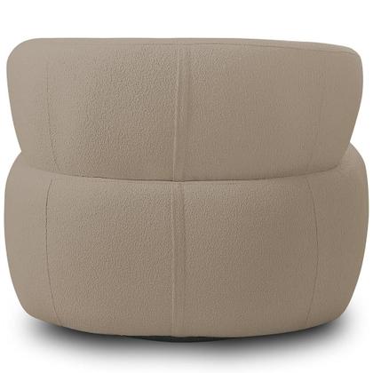 Imagem de Poltrona Giratória Orgânica Para Sala Living Florea M05 Bouclê Bege - Lyam Decor