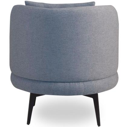Imagem de Poltrona Giratória Orgânica Sala de Estar Living Dora T03 Linho Cinza - Lyam Decor