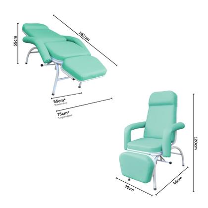 Imagem de Poltrona Hospitalar Comfort Descanso Reclinável Verde Bebê