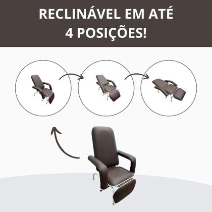 Imagem de Poltrona Hospitalar Descanso e Acompanhante Standard Reclinável Marrom