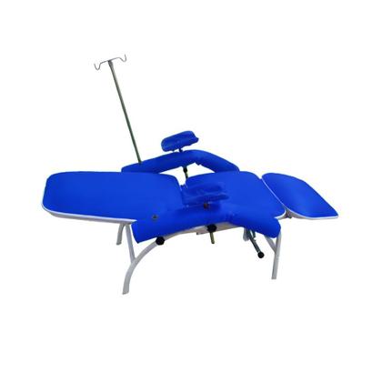 Imagem de Poltrona Hospitalar Para Coleta e Hemodiálise Com Suporte de Soro Standard Azul Royal