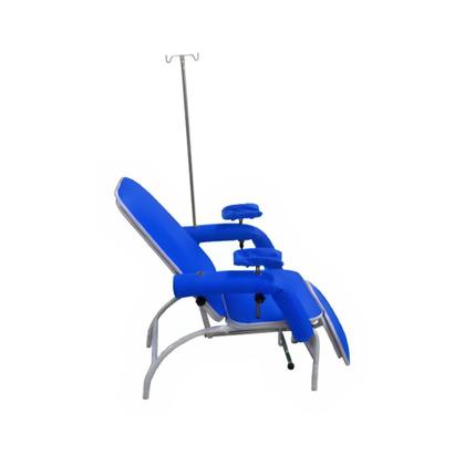 Imagem de Poltrona Hospitalar Para Coleta e Hemodiálise Com Suporte de Soro Standard Azul Royal
