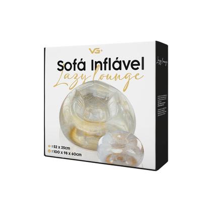 Imagem de Poltrona Inflável Lazy Lounge Glitter com Puff Vg Plus