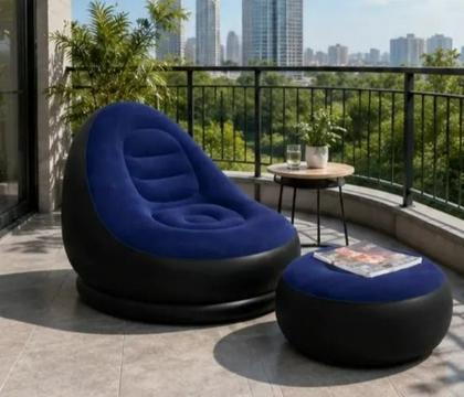 Imagem de Poltrona Inflável Lounge Confortável com Puff