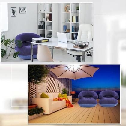 Imagem de Poltrona inflável ultra lounge cama colchão com kit reparo para uso em jardim, sala e piscina