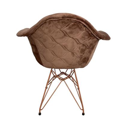 Imagem de Poltrona Jantar Eames Eiffel Estofada Caramelo Base Cobre